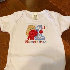 1st beach trip onesie